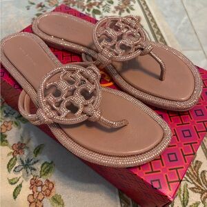 Tory Burch Blush Beaded Sandals